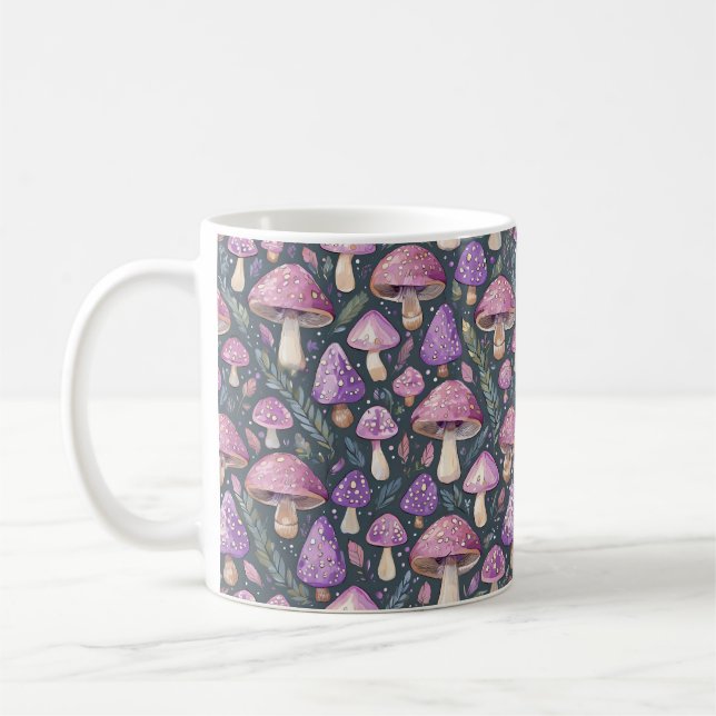Mug Imaginaire violet Champignons Motif de la nature (Gauche)