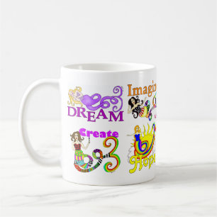 Mug Imaginez la sirène et le collage d'amis