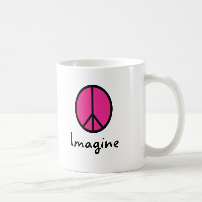 Mug Imaginez le symbole de PAIX ROSE (Droite)