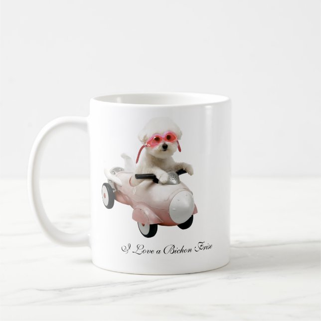 Mug IMG_9595-F1, j'aime un Bichon Frise (Gauche)