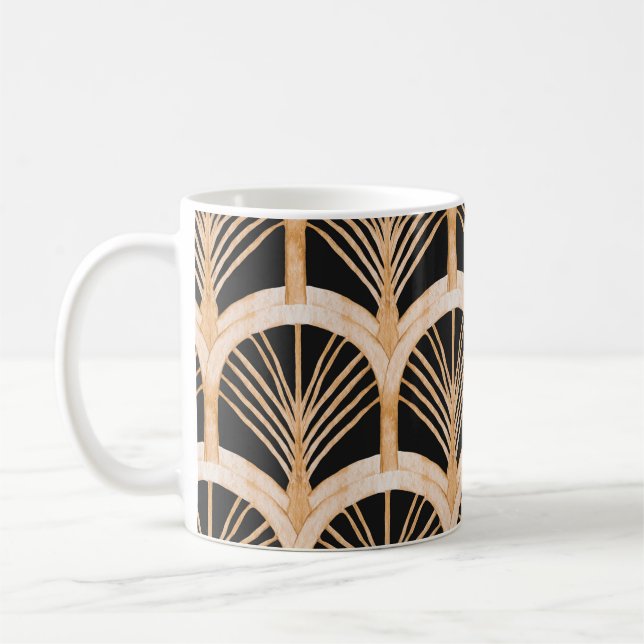 Mug Imitation or : aquarelle art déco. (Gauche)