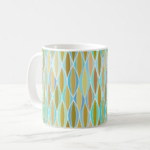 Mug Impression à ruban du milieu du siècle - blues et