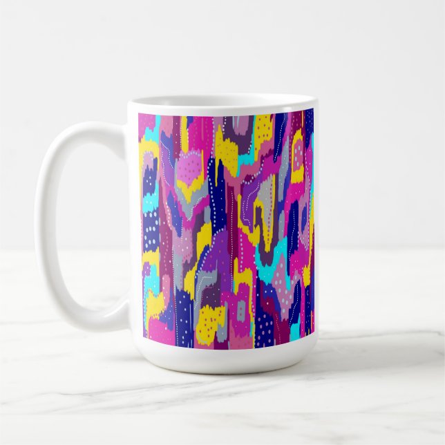 Mug Impression Abstraite colorée avec points amusants (Gauche)