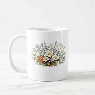 Mug Impression d'art de bouquet de fleurs sauvages vin