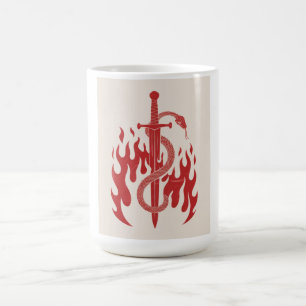 Mug Impression d'art Risographe Serpent et Épée Flam