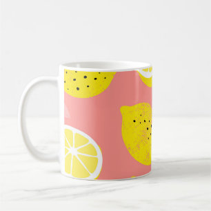 Mug Impression de citron, motif d'été brillant et tran
