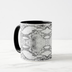 Mug Impression de peau de serpent blanc