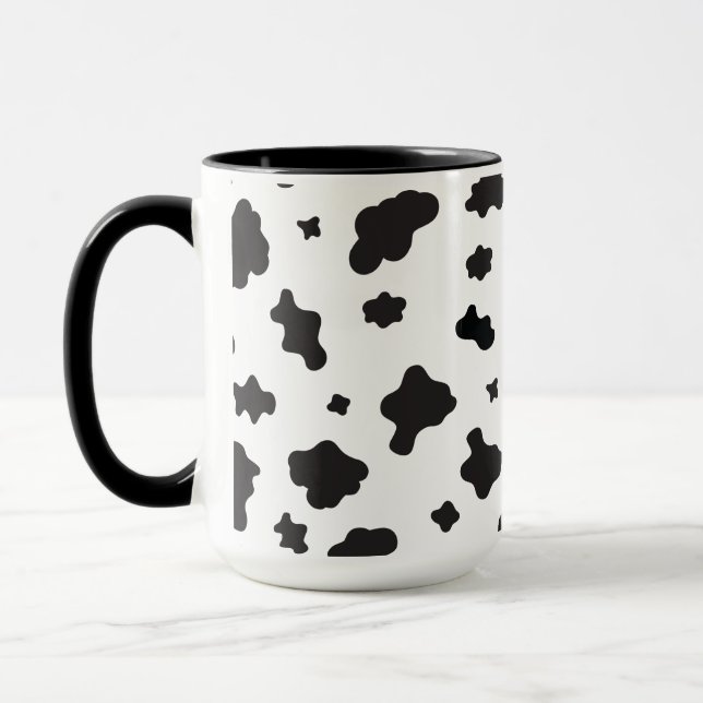Mug Impression de vache noir et blanc (Gauche)