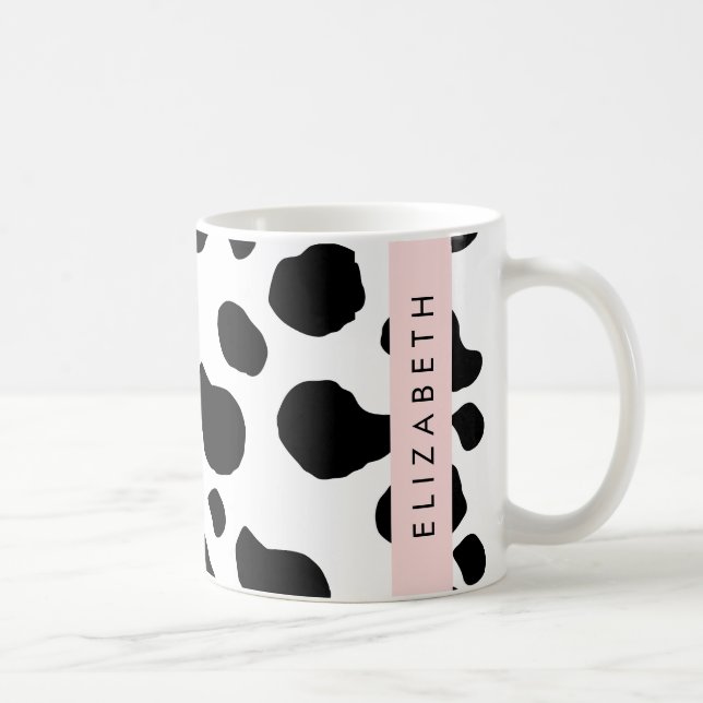 Mug Impression De Vache, Spots De Vache, Noir Et Blanc (Droite)