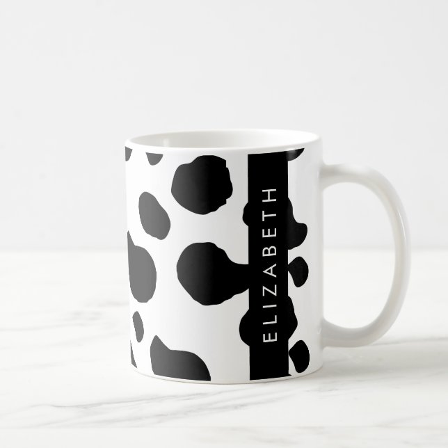Mug Impression De Vache, Spots De Vache, Noir Et Blanc (Droite)