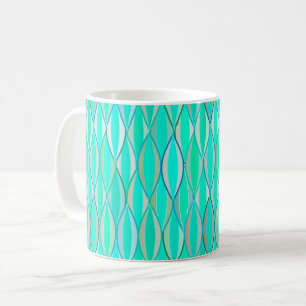 Mug Impression du ruban du milieu du siècle - tons tur