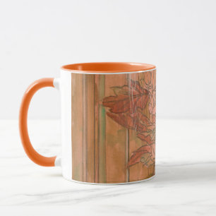 Mug Impression florale orange moderne sur l'arrière -