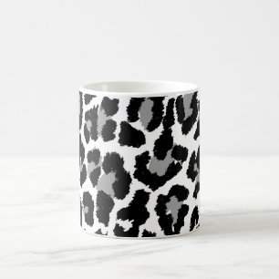 Mug Impression léopard noir et blanc PixDezines