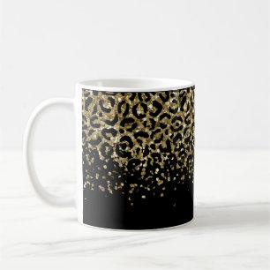 Mug Impression léopard or noir paillettes Superpositio