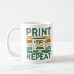 Mug Impression Répéter Rétro T-shirt Graphique Imprima