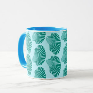 Mug Impression, turquoise et aqua à coque de pétoncle