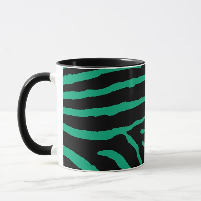 Mug Impression zèbre noir et vert (Gauche)