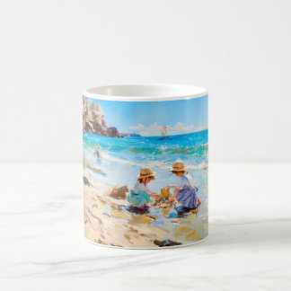 Mug Impressionist Beach Play – Children by the Sea Art
