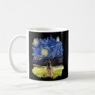 Mug Impressionniste de nuit étoilé - Chien Belge Tervu