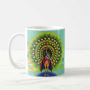Mug imprimé de paon amusant