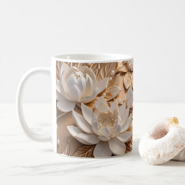 Mug Imprimé en 3D Tan Water Lilly (Avec donut)