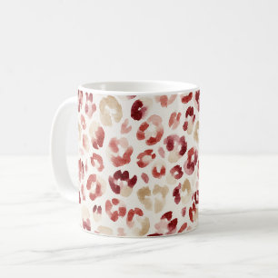 Mug Imprimé léopard crème rouge Bourgogne