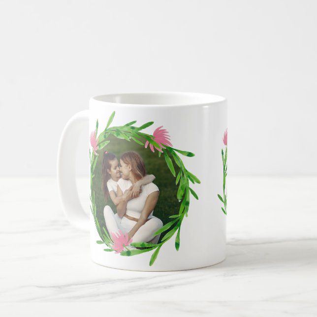Mug imprimé photo cadre floral (Devant gauche)