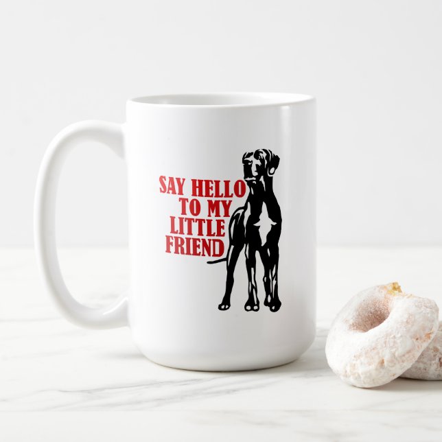 Mug Imprimé sur deux côtés Great Dane Friend (Avec donut)