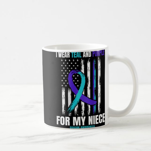 Mug In Memory Of My Niece Suicide Awareness Usa Flag C (Droite)