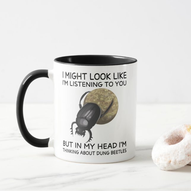 Mug In My Head I'm Thinking About Dung Beetles (Avec donut)