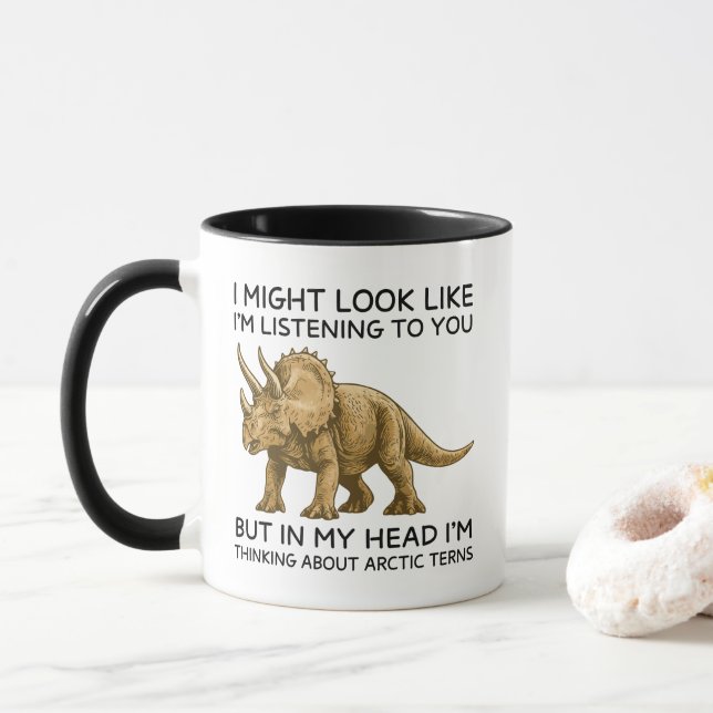 Mug In My Head I'm Thinking Triceratops (Avec donut)
