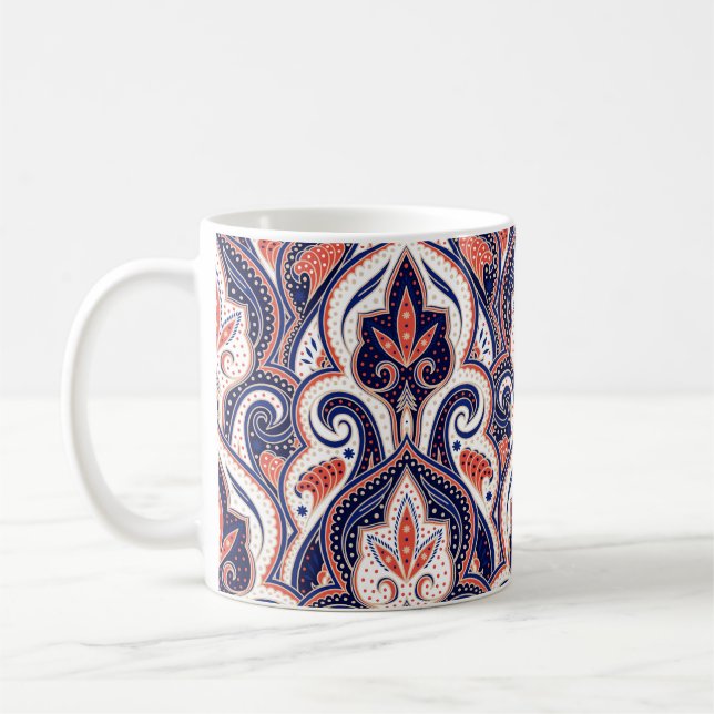 Mug Indian Paisley : Médaillon Floral Sans Seamless. (Gauche)