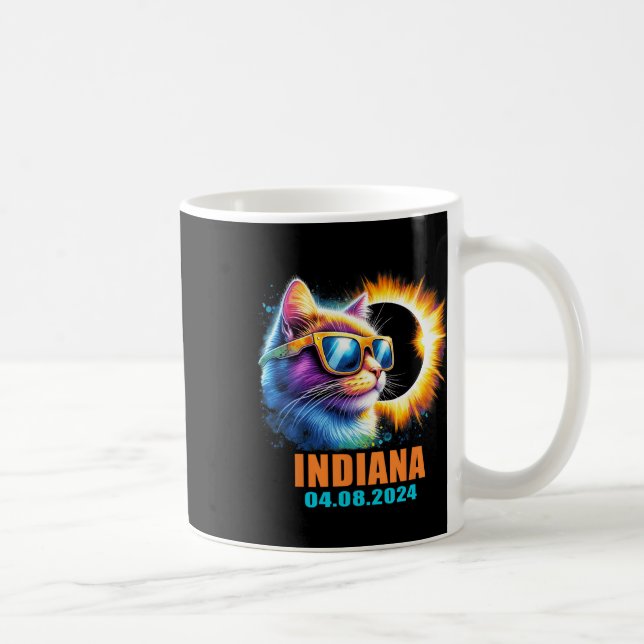 Mug Indiana Total Solar Eclipse 2024 Cat Solar Eclipse (Droite)