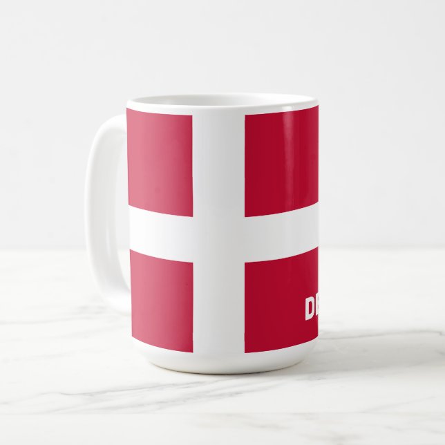 Mug Indicateur Danemark du texte personnalisé (Devant gauche)
