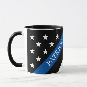 Mug Indicateur de la ligne bleue mince de la police No