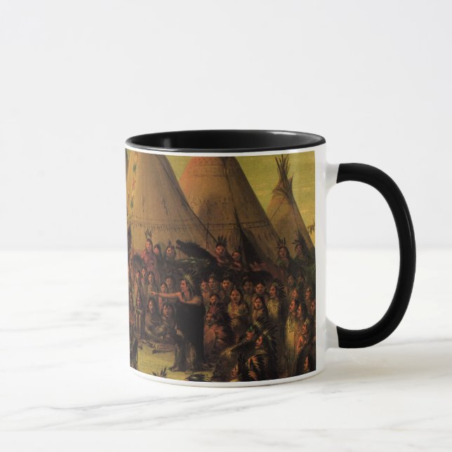 Mug Indiens vintages, Sioux War Council par Catlin (Droite)