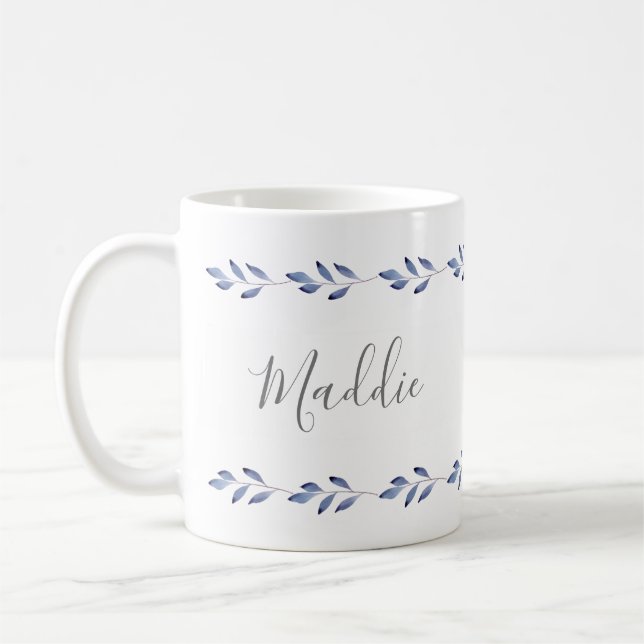 Mug Indigo Watercolor Feuilles Garland (Gauche)