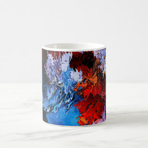 Mug Inferno réfrigéré Bleu Rouge Art Abstrait contempo