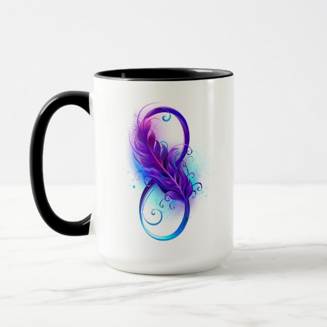 Mug Infinity with purple feather (Gauche)