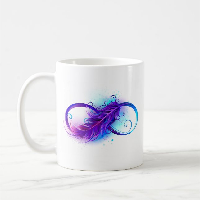 Mug Infinity with purple feather (Gauche)