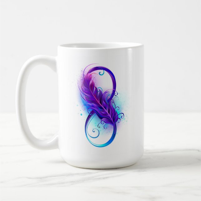 Mug Infinity with purple feather (Gauche)