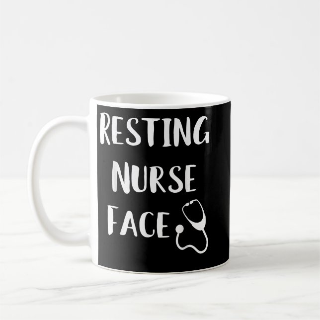 Mug Infirmière au repos Visage drôle RN ER Cadeau Noël (Gauche)