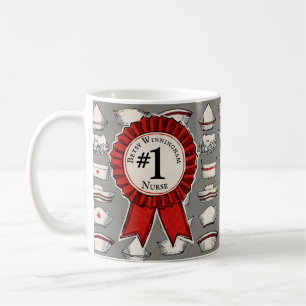 Mug Infirmière Casquettes Vintages Numéro 1 Monogramme