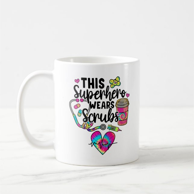 Mug Infirmière Ce Superhéros Porte Des Écrans (Gauche)