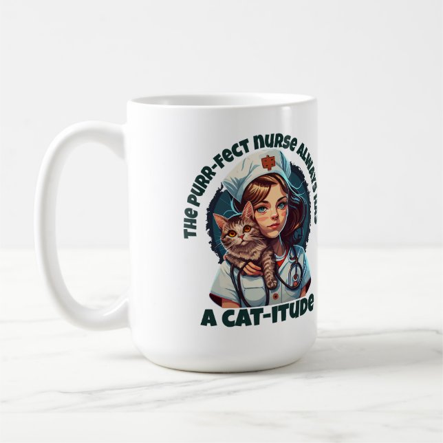 Mug Infirmière de chats à usage péremptoire (Gauche)