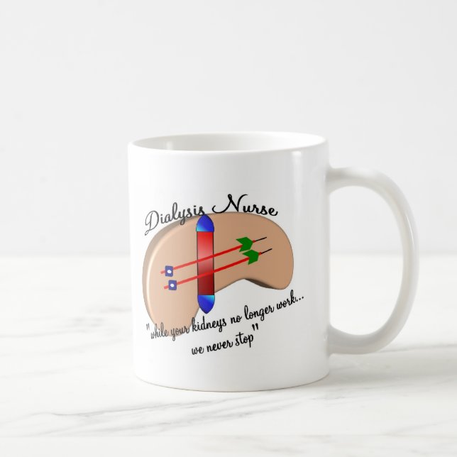 Mug Infirmière de dialyse "quand vos reins s'arrêtent (Droite)