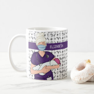 Mug Infirmière de naissance personnalisée OB/GYN
