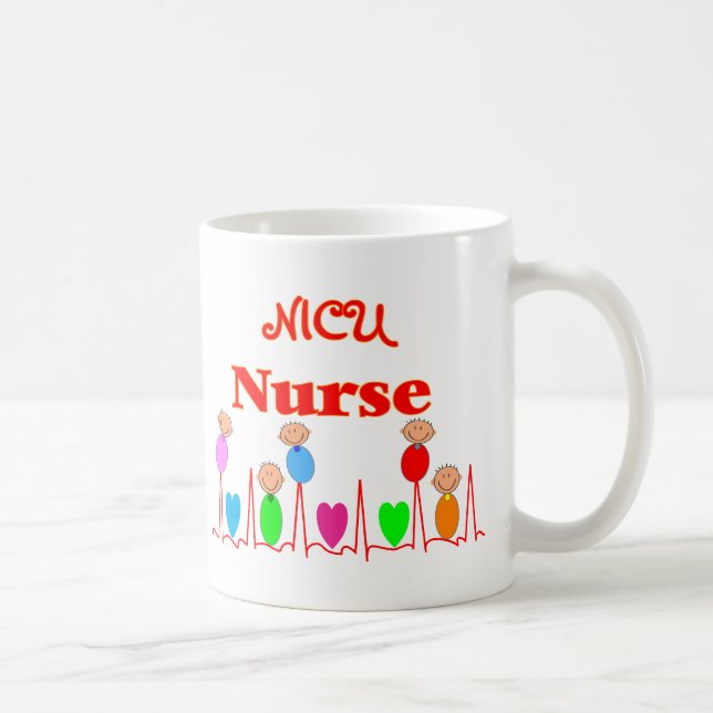Mug Infirmière de NICU--Graphiques adorables de bébé (Droite)