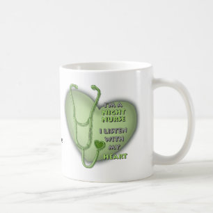Mug Infirmière de nuit au cœur vert