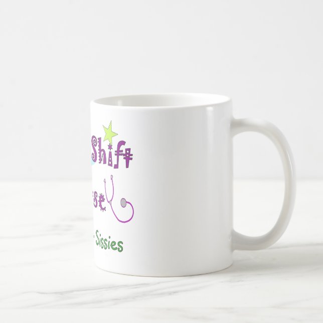 Mug Infirmière de poste de nuit PAS POUR des POULES (Droite)